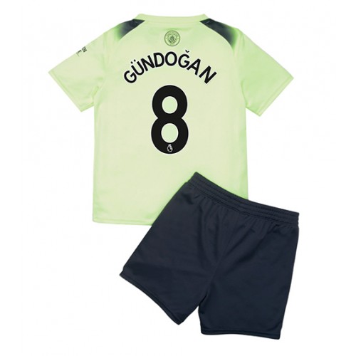 Fotbalové Dres Manchester City Ilkay Gundogan #8 Dětské Alternativní 2022-23 Krátký Rukáv (+ trenýrky)